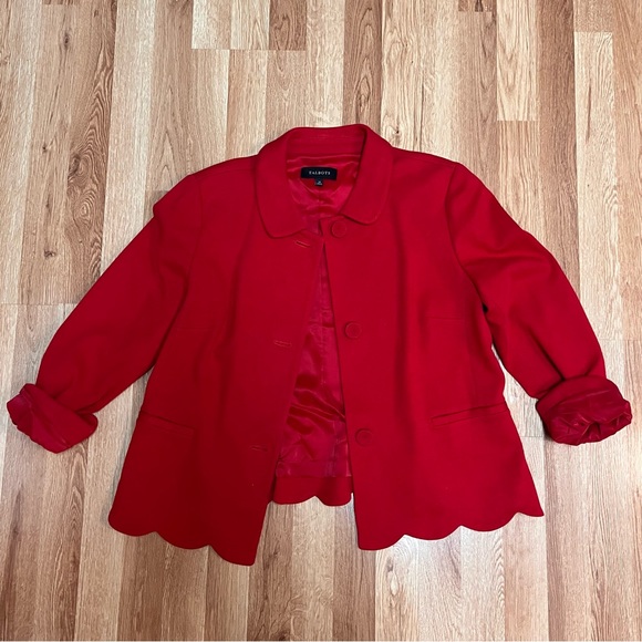 Talbot’s Red Scallop Ponte Jacket - Picture 7 of 12